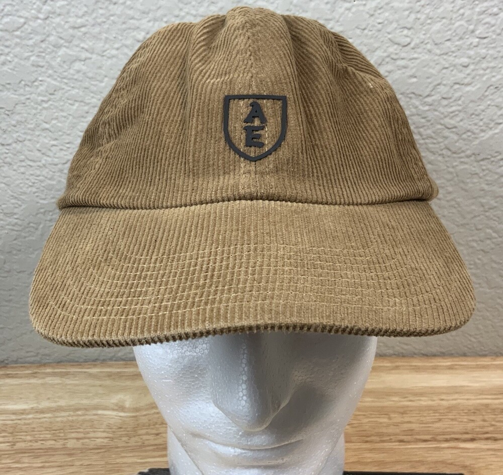 AMERICAN EAGLE Tan Brown CORDUROY Adjustable Hat Cap Adult One Size Preppy